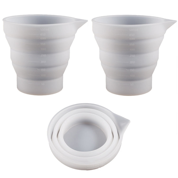 Faltbarer DIY Epoxidharz Messbecher Silikonform Kerzen-Gips-Kleber-Mischbecher, 5 Stück 50 ml, 5 Stück 100 ml, 2 Stück 250 ml, 2 Stück 500 ml