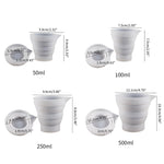 Faltbarer DIY Epoxidharz Messbecher Silikonform Kerzen-Gips-Kleber-Mischbecher, 5 Stück 50 ml, 5 Stück 100 ml, 2 Stück 250 ml, 2 Stück 500 ml