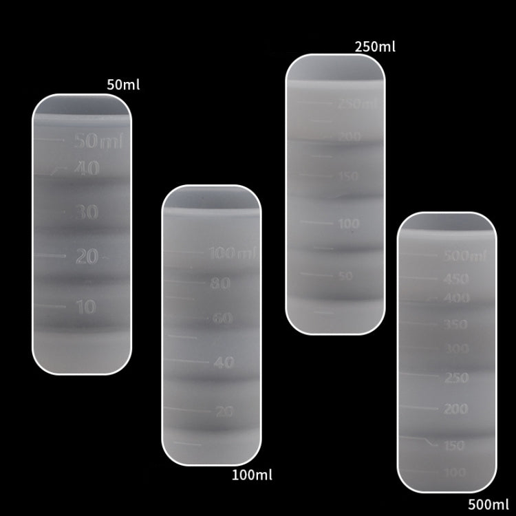 Faltbarer DIY Epoxidharz Messbecher Silikonform Kerzen-Gips-Kleber-Mischbecher, 5 Stück 50 ml, 5 Stück 100 ml, 2 Stück 250 ml, 2 Stück 500 ml