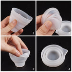 Faltbarer DIY Epoxidharz Messbecher Silikonform Kerzen-Gips-Kleber-Mischbecher, 5 Stück 50 ml, 5 Stück 100 ml, 2 Stück 250 ml, 2 Stück 500 ml