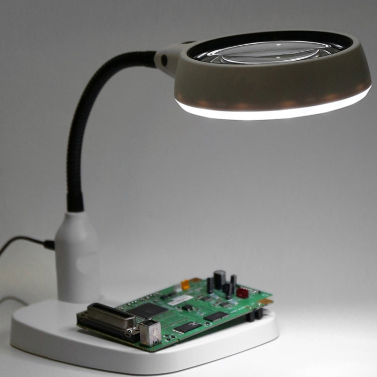 Desktop mit 21 LED Lichtern 10X HD Lesereparatur Metallschlauchlupe, EU Stecker, US Stecker