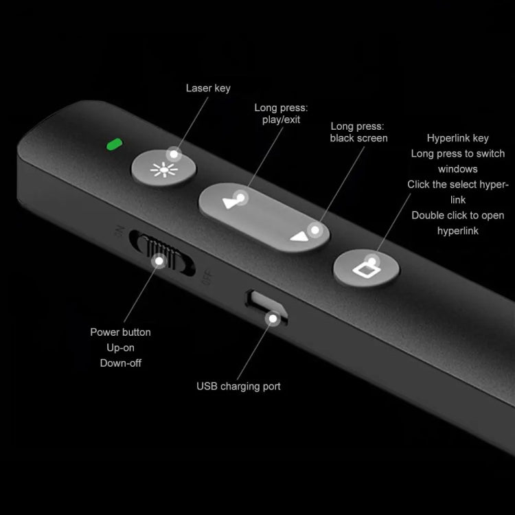 B1 Multimedia Infrarot-Laserpointer, kabelloser PPT-Seitenblätterschalter für Präsentationen, B1 (Schwarz), B1 (Weiß), B1 (Rosa)