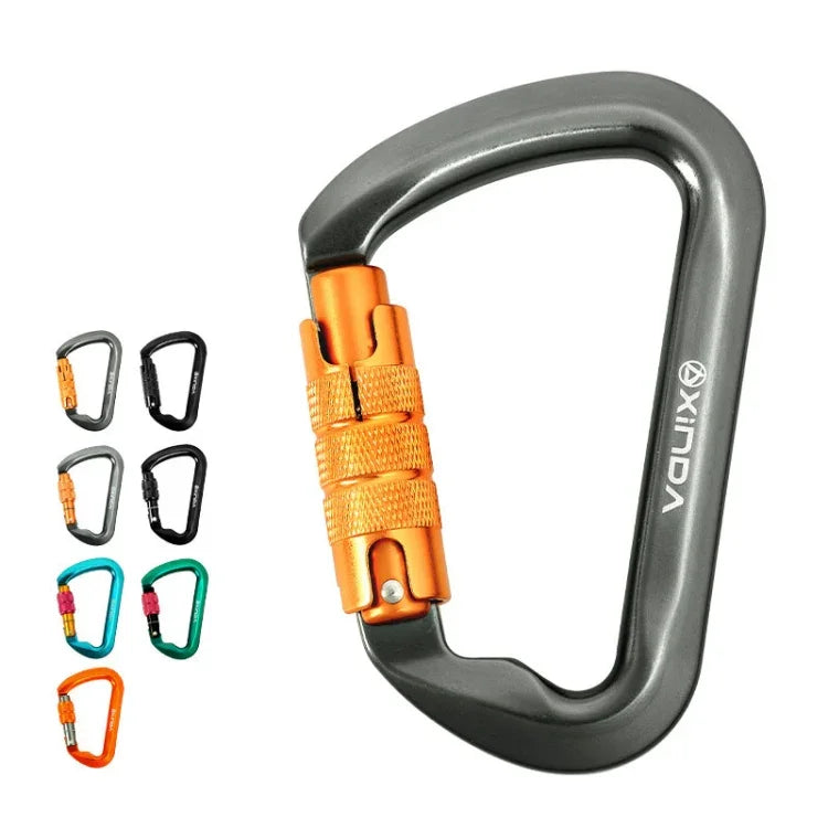 XINDA XD-8128 Outdoor-Kletter-Karabiner für Lastenübertragung, Überlebens-Kits, Automatisch-Grau, Automatisch-Schwarz, Verschraubt-Grau, Verschraubt-Schwarz, Verschraubt-Orange, Verschraubt-Blau, Verschraubt-Dunkelgrün