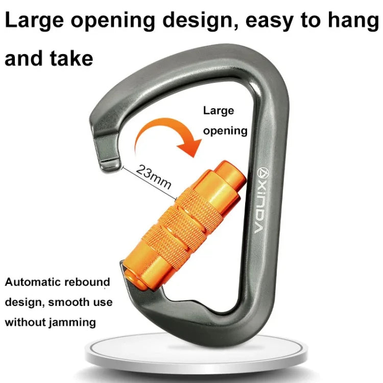 XINDA XD-8128 Outdoor-Kletter-Karabiner für Lastenübertragung, Überlebens-Kits, Automatisch-Grau, Automatisch-Schwarz, Verschraubt-Grau, Verschraubt-Schwarz, Verschraubt-Orange, Verschraubt-Blau, Verschraubt-Dunkelgrün