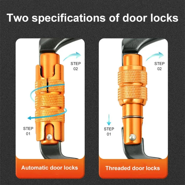 XINDA XD-8128 Outdoor-Kletter-Karabiner für Lastenübertragung, Überlebens-Kits, Automatisch-Grau, Automatisch-Schwarz, Verschraubt-Grau, Verschraubt-Schwarz, Verschraubt-Orange, Verschraubt-Blau, Verschraubt-Dunkelgrün