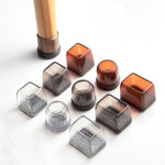 4tlg./Set Verdickte, verschleißfeste Tisch- und Stuhlbeinkappen, Haushaltsübliche, geräuschlose, rutschfeste Hockerfußschoner, Mini Klein Rund Transparent, Mini Klein Rund Hellgrau, Mini Klein Rund Hellbraun, Mini Klein Quadratisch Transparent