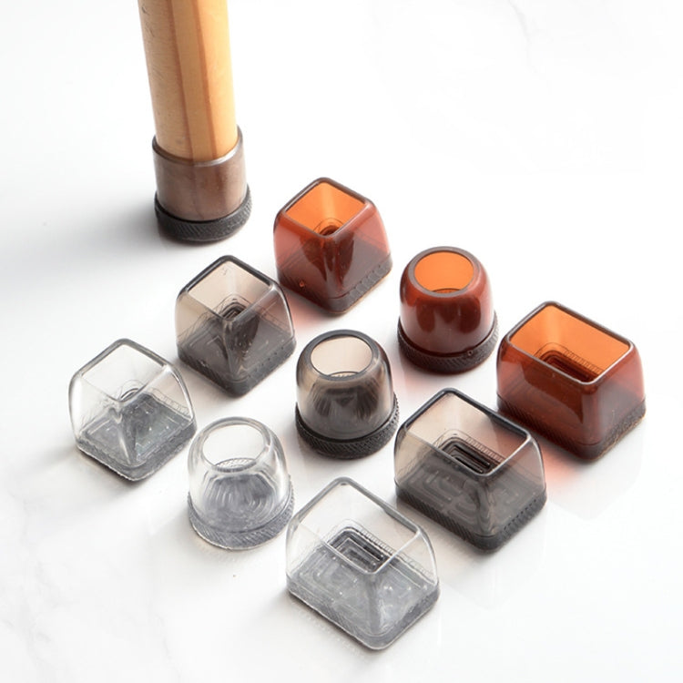 4tlg./Set Verdickte, verschleißfeste Tisch- und Stuhlbeinkappen, Haushaltsübliche, geräuschlose, rutschfeste Hockerfußschoner, Mini Klein Rund Transparent, Mini Klein Rund Hellgrau, Mini Klein Rund Hellbraun, Mini Klein Quadratisch Transparent