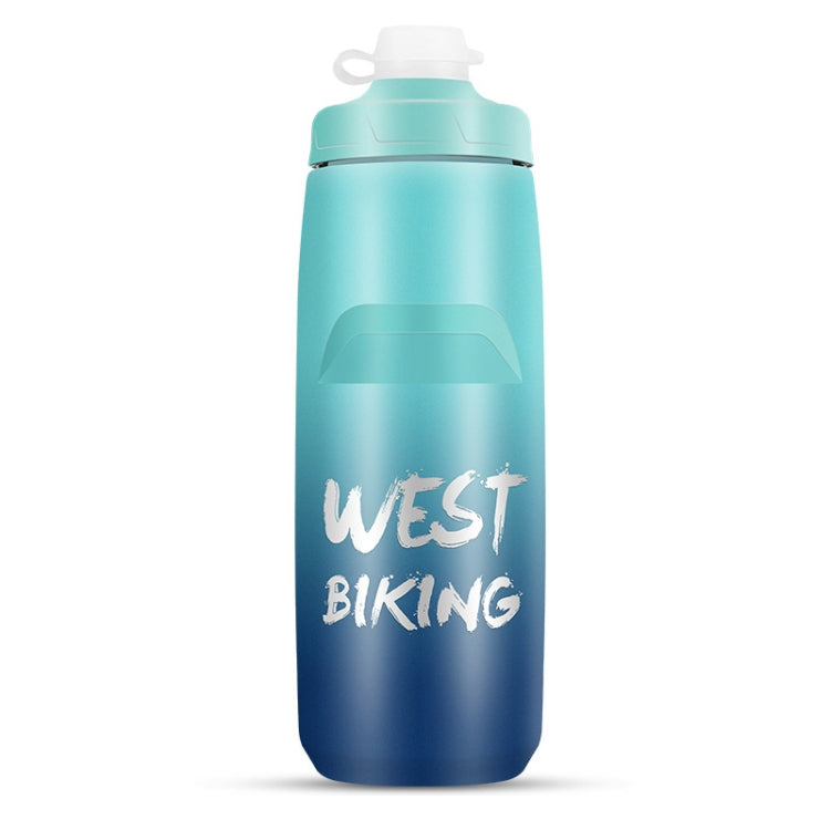 WEST BIKING 750ML Bicycle Water Bottle Portable Outdoor Cycling Water Cup, White Pink Gradient, Black Gray Gradient, Blue Gradient, Dark Green Gradient, Green Pink Gradient, Yellow Green Gradient, Black Green Gradient, Black Red Gradient
