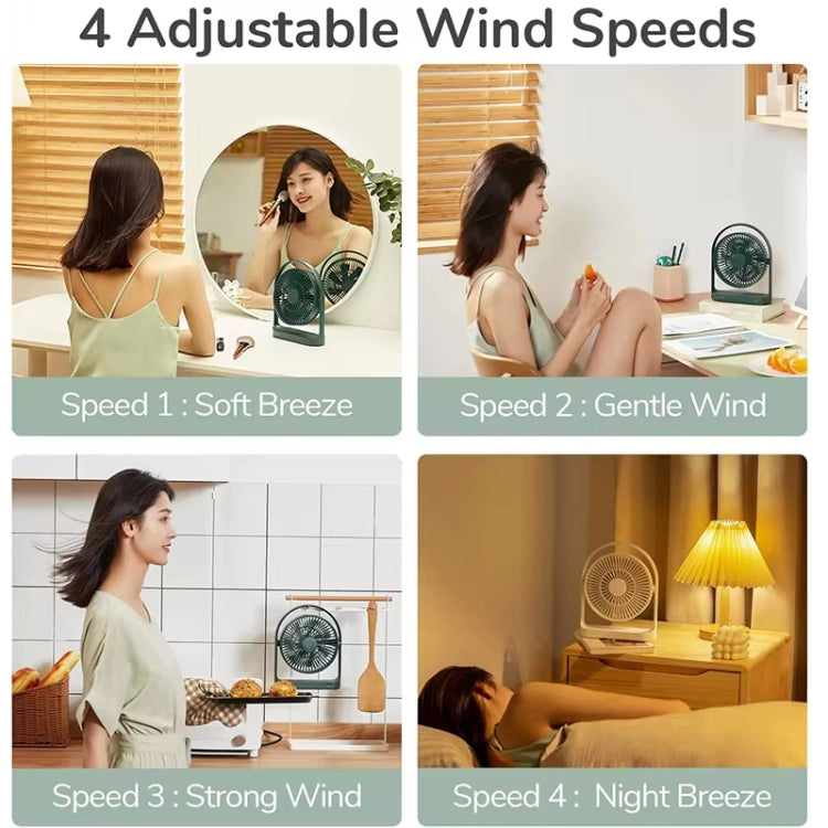 JisuLife FA19 4000mAh Kabelloser Wiederaufladbarer Desktop-Mini-Ventilator Leiser Tragbarer Ventilator