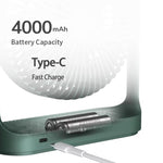 JisuLife FA19 4000mAh Kabelloser Wiederaufladbarer Desktop-Mini-Ventilator Leiser Tragbarer Ventilator