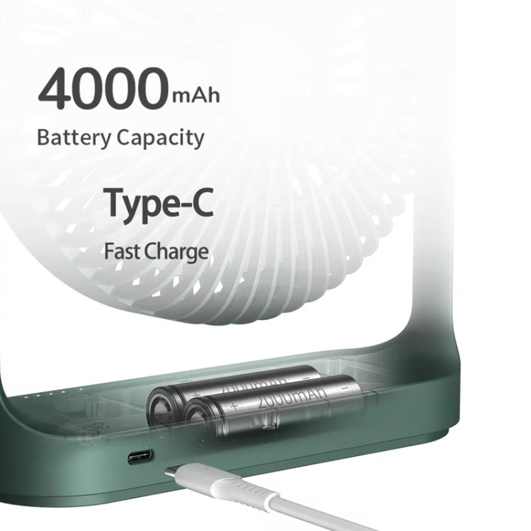 JisuLife FA19 4000mAh Kabelloser Wiederaufladbarer Desktop-Mini-Ventilator Leiser Tragbarer Ventilator