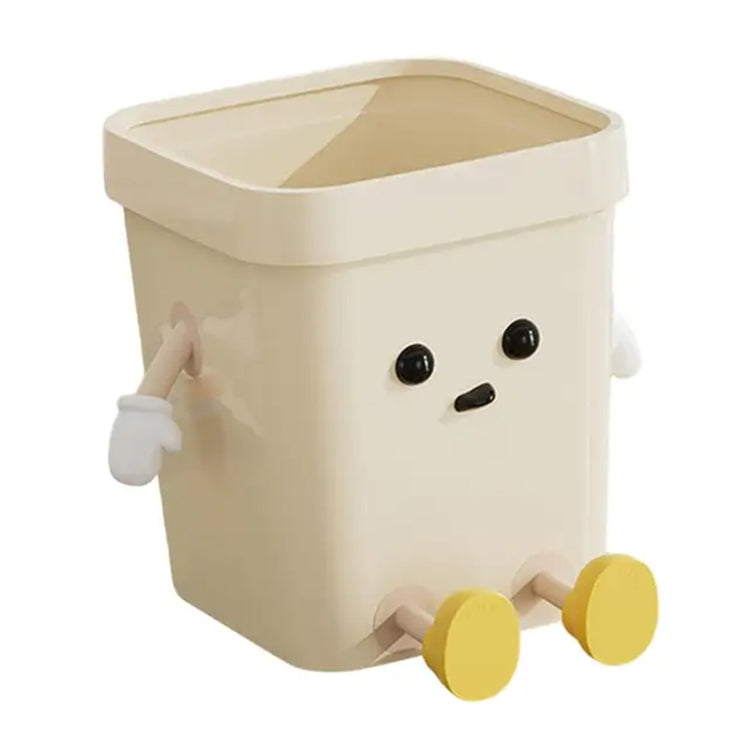 Niedlicher quadratischer Mülleimer für den Haushalt, Wohnzimmer, Bad, 7L stehend weiß, 12L stehend weiß, 16L stehend weiß, 7L stehend braun, 12L stehend braun, 16L stehend braun, 7L sitzend weiß, 12L sitzend weiß, 16L sitzend weiß