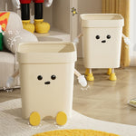 Niedlicher quadratischer Mülleimer für den Haushalt, Wohnzimmer, Bad, 7L stehend weiß, 12L stehend weiß, 16L stehend weiß, 7L stehend braun, 12L stehend braun, 16L stehend braun, 7L sitzend weiß, 12L sitzend weiß, 16L sitzend weiß