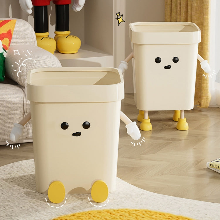 Niedlicher quadratischer Mülleimer für den Haushalt, Wohnzimmer, Bad, 7L stehend weiß, 12L stehend weiß, 16L stehend weiß, 7L stehend braun, 12L stehend braun, 16L stehend braun, 7L sitzend weiß, 12L sitzend weiß, 16L sitzend weiß