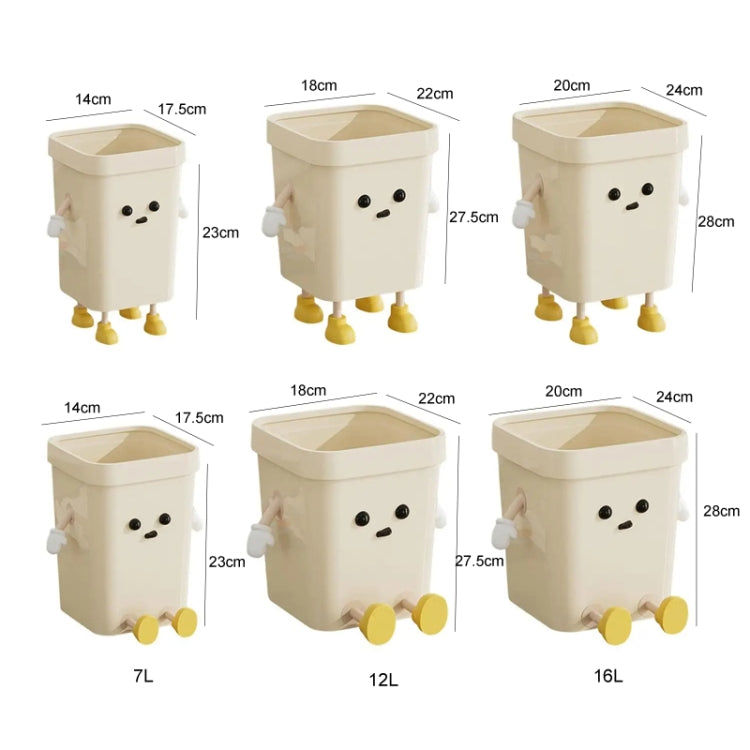 Niedlicher quadratischer Mülleimer für den Haushalt, Wohnzimmer, Bad, 7L stehend weiß, 12L stehend weiß, 16L stehend weiß, 7L stehend braun, 12L stehend braun, 16L stehend braun, 7L sitzend weiß, 12L sitzend weiß, 16L sitzend weiß