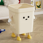 Niedlicher quadratischer Mülleimer für den Haushalt, Wohnzimmer, Bad, 7L stehend weiß, 12L stehend weiß, 16L stehend weiß, 7L stehend braun, 12L stehend braun, 16L stehend braun, 7L sitzend weiß, 12L sitzend weiß, 16L sitzend weiß