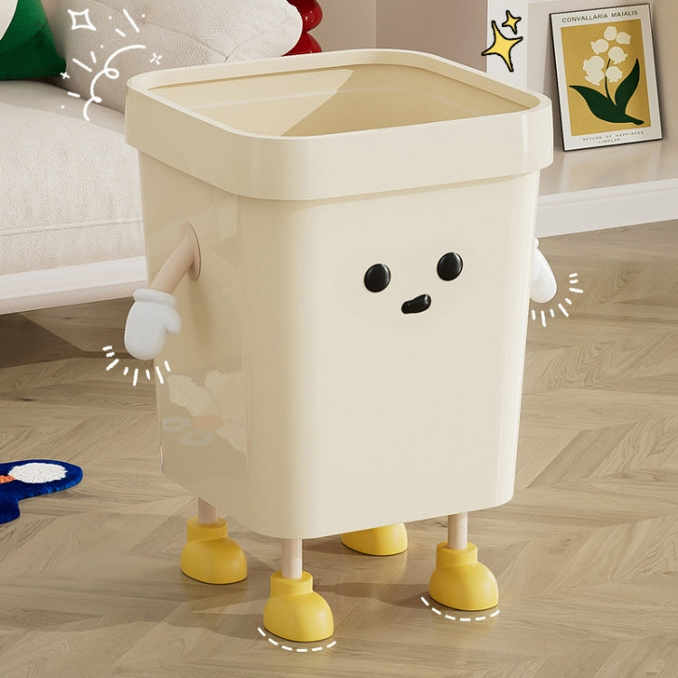 Niedlicher quadratischer Mülleimer für den Haushalt, Wohnzimmer, Bad, 7L stehend weiß, 12L stehend weiß, 16L stehend weiß, 7L stehend braun, 12L stehend braun, 16L stehend braun, 7L sitzend weiß, 12L sitzend weiß, 16L sitzend weiß