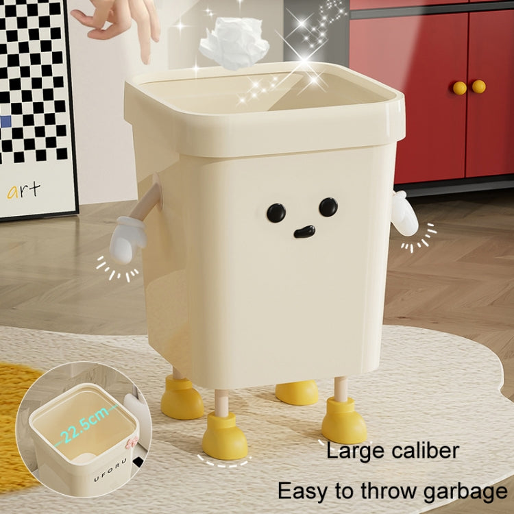 Niedlicher quadratischer Mülleimer für den Haushalt, Wohnzimmer, Bad, 7L stehend weiß, 12L stehend weiß, 16L stehend weiß, 7L stehend braun, 12L stehend braun, 16L stehend braun, 7L sitzend weiß, 12L sitzend weiß, 16L sitzend weiß