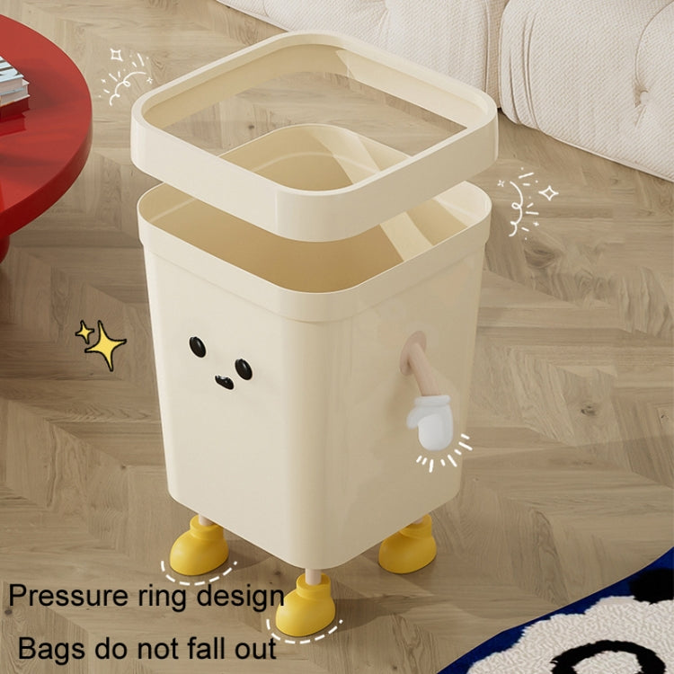 Niedlicher quadratischer Mülleimer für den Haushalt, Wohnzimmer, Bad, 7L stehend weiß, 12L stehend weiß, 16L stehend weiß, 7L stehend braun, 12L stehend braun, 16L stehend braun, 7L sitzend weiß, 12L sitzend weiß, 16L sitzend weiß