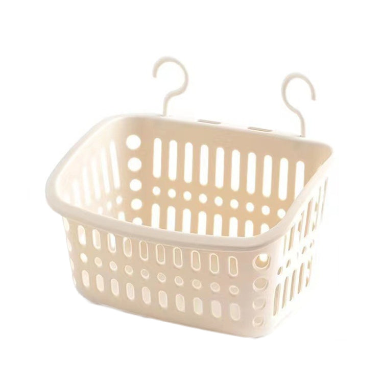 Kunststoff-Hängekorb mit Haken Küchenaufbewahrung Ablaufkorb Regal Badezimmer-Organizer, Klein Grau, Klein Beige, Groß Grau, Groß Beige