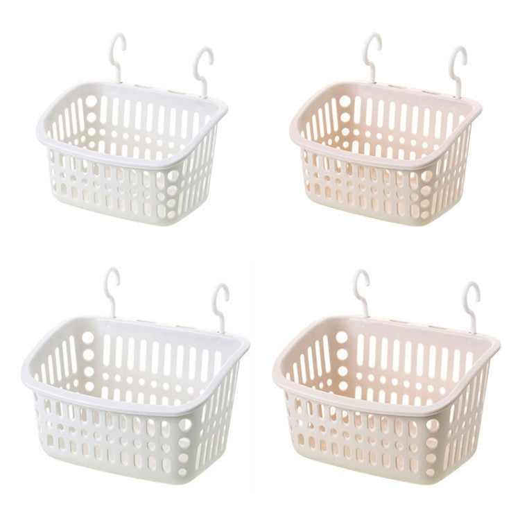 Kunststoff-Hängekorb mit Haken Küchenaufbewahrung Ablaufkorb Regal Badezimmer-Organizer, Klein Grau, Klein Beige, Groß Grau, Groß Beige