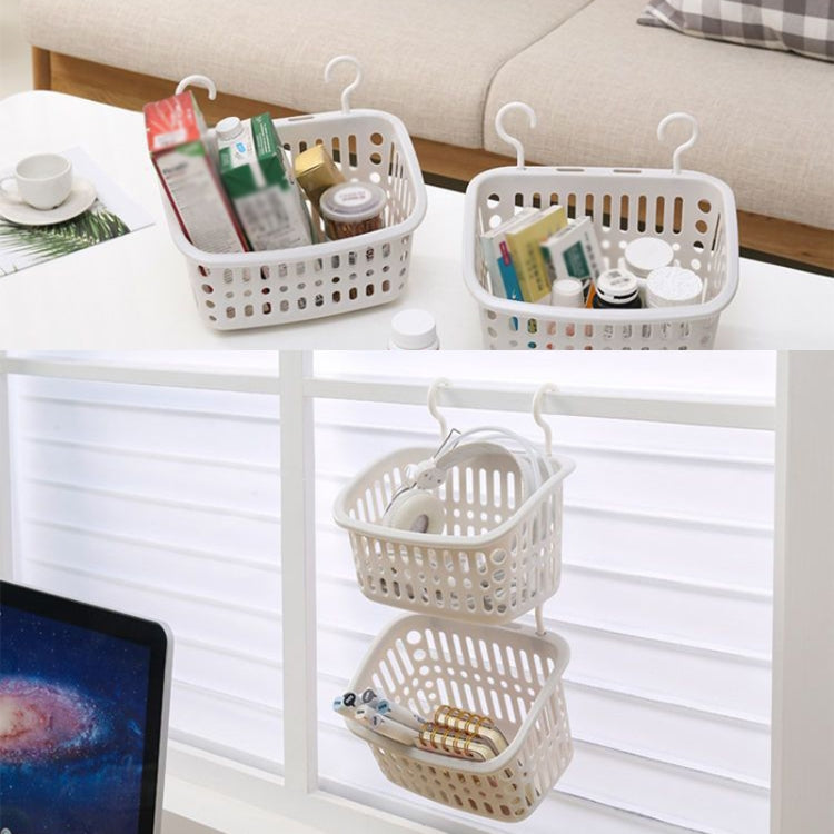 Kunststoff-Hängekorb mit Haken Küchenaufbewahrung Ablaufkorb Regal Badezimmer-Organizer, Klein Grau, Klein Beige, Groß Grau, Groß Beige