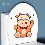 4 Stk. Badezimmer WC Deodorant Aufkleber Filz Niedliche Cartoon Aromatherapie Dekorative Wandaufkleber, 22x18cm
