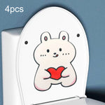 4 Stk. Badezimmer WC Deodorant Aufkleber Filz Niedliche Cartoon Aromatherapie Dekorative Wandaufkleber, 22x18cm