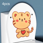 4 Stk. Badezimmer WC Deodorant Aufkleber Filz Niedliche Cartoon Aromatherapie Dekorative Wandaufkleber, 22x18cm
