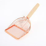 Metal Cat Litter Scoop Partition Filter Shovel Pet Care Cleaning Tool, Square Silver, Square Rose Gold, Round Silver, Round Rose Gold