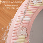 EVA Klebepad WC Vier Jahreszeiten Universal Cartoon Niedlicher Wasserdichter WC Aufkleber, Grau Sonnenblume, Rosa Mondhase