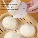 100pcs Food Grade Disposable Round Non-stick Steamer Paper Perforated Buns Steamer Pads, 7.6cm
