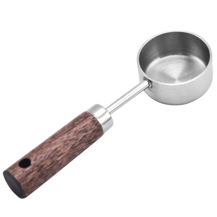 15ml Messlöffel aus Holzgriff und Edelstahl für Kaffeepulver und Milchpulver, Silber, Gold
