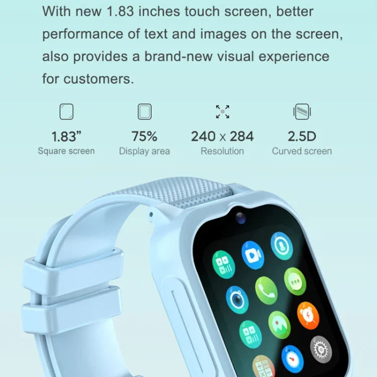 K26H 4G Kinder-Smartwatch mit 1,83-Zoll-Touchscreen, Frontkamera, SOS-Funktion und GPS-Ortung