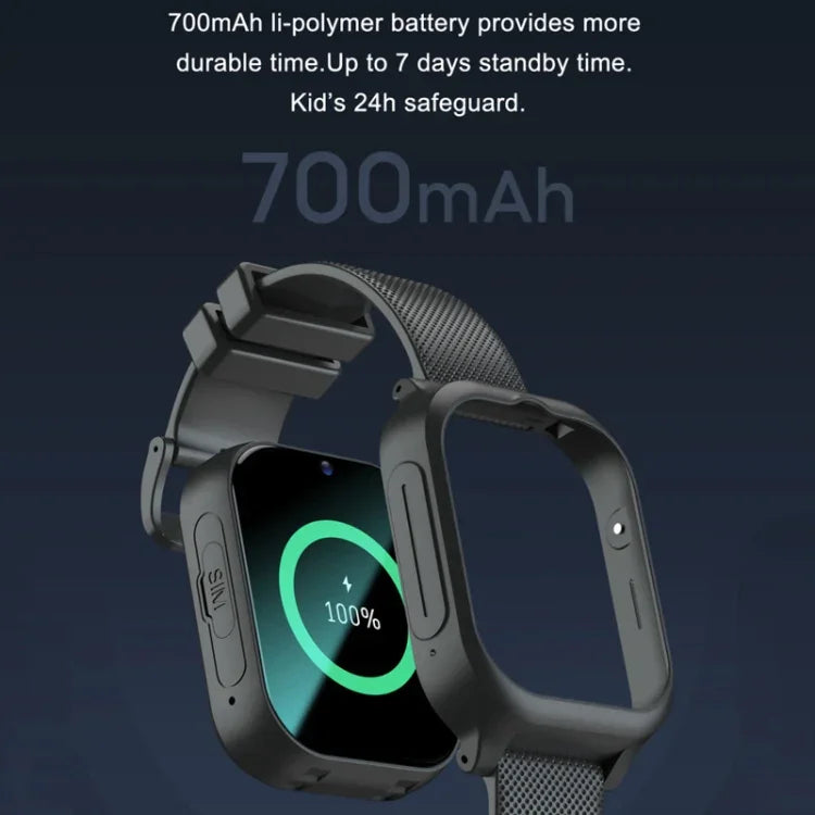 K26H 4G Kinder-Smartwatch mit 1,83-Zoll-Touchscreen, Frontkamera, SOS-Funktion und GPS-Ortung