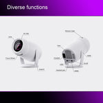 HY400 Android 12.0 System Intelligenter Projektor Tragbarer Familienprojektor, US-Stecker, EU-Stecker, UK-Stecker, AU-Stecker
