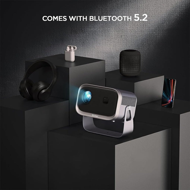 Tragbarer Mini-Projektor Smart Home Theater, Android 4K HD Version, Spiegelungsfunktion für Mobiltelefon