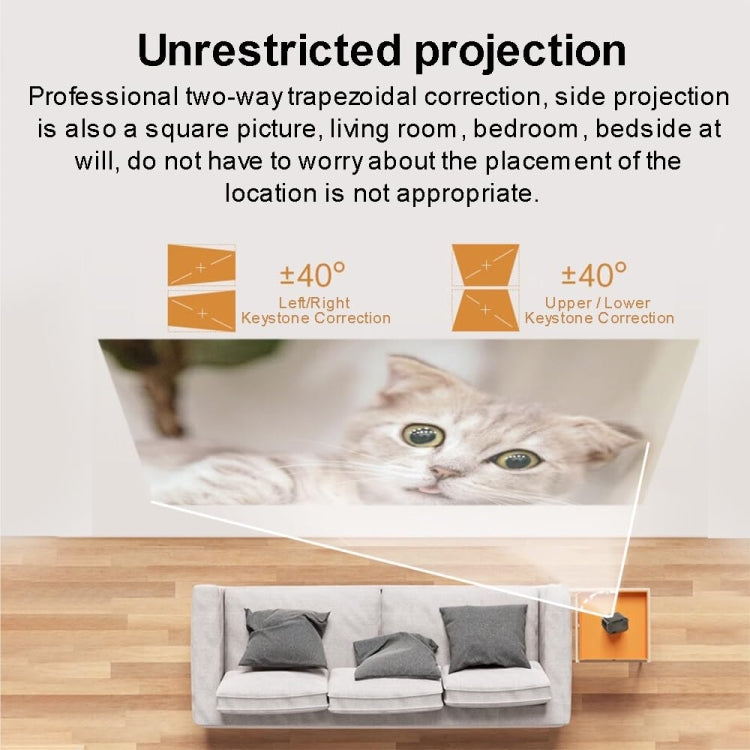 Tragbarer Mini-Projektor Smart Home Theater, Android 4K HD Version, Spiegelungsfunktion für Mobiltelefon