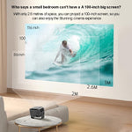 Tragbarer Mini-Projektor Smart Home Theater, Android 4K HD Version, Spiegelungsfunktion für Mobiltelefon