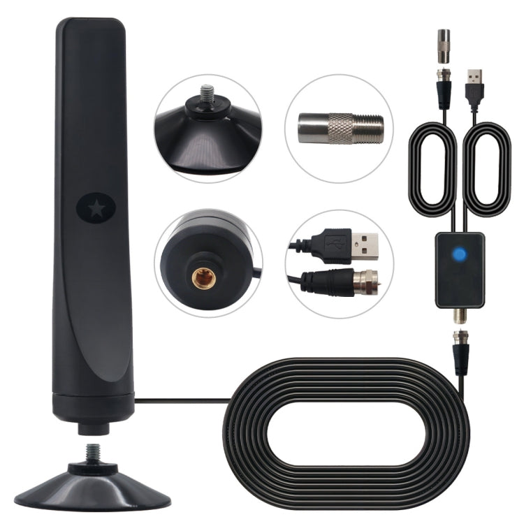 4K 1080P Digitale TV-Antenne für Innenräume für lokale Sender, 80 km Reichweite mit Verstärker, Signal Booster, 80 km 20dBi HDTV-T2