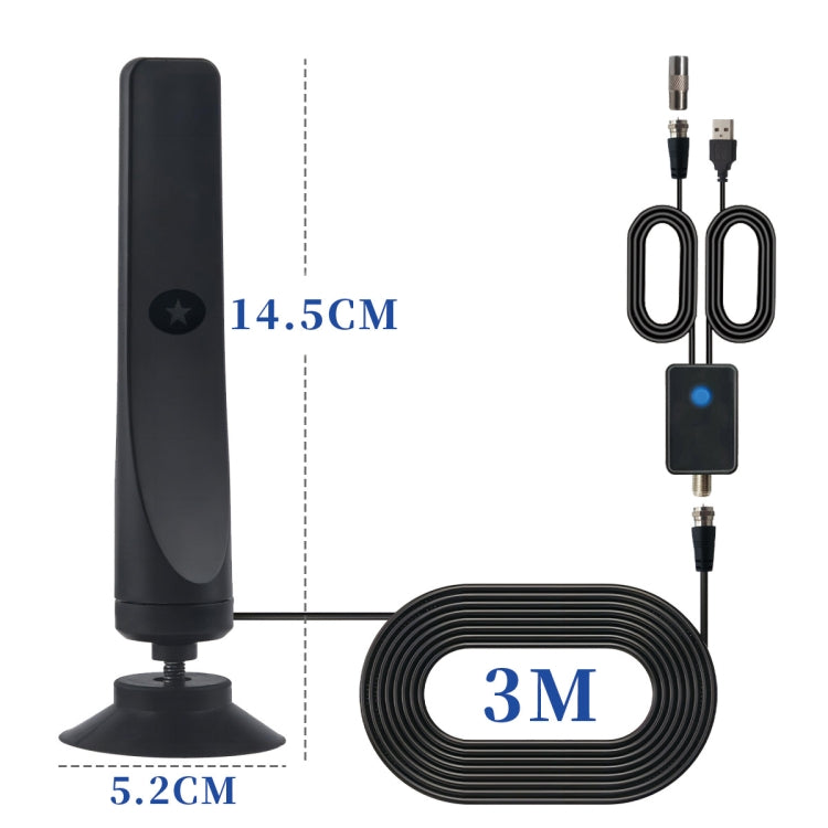 4K 1080P Digitale TV-Antenne für Innenräume für lokale Sender, 80 km Reichweite mit Verstärker, Signal Booster, 80 km 20dBi HDTV-T2