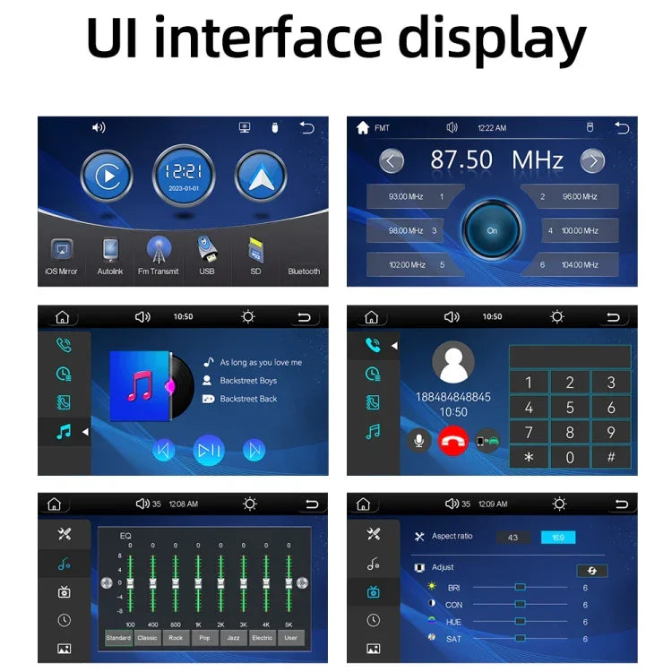 Auto Universal Bildschirm Stereo HD MP5 Player Rückfahrmonitor, Ohne Kamera