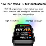 Smartwatch mit Ringfunktion, EKG, Temperaturanzeige, Herzfrequenzmessung, Blutdruckmessung, Bluetooth-Sprachausgabe, erhältlich in Schwarz (Silikon), Rot (Silikon), Blau (Silikon), Schwarz (Leder) und Braun (Leder).
