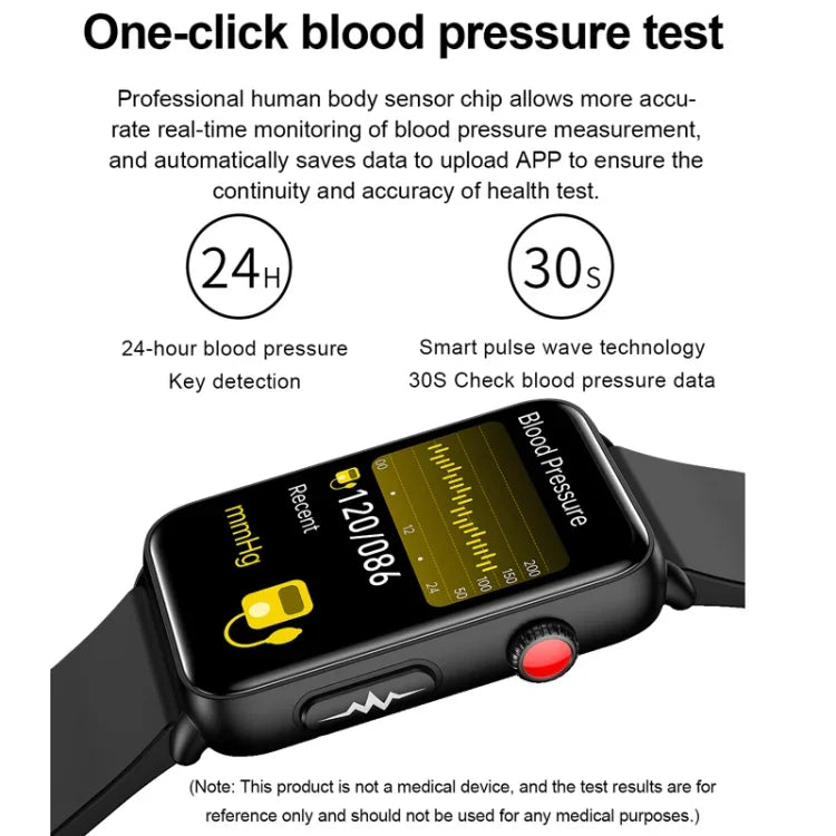 Smartwatch mit Ringfunktion, EKG, Temperaturanzeige, Herzfrequenzmessung, Blutdruckmessung, Bluetooth-Sprachausgabe, erhältlich in Schwarz (Silikon), Rot (Silikon), Blau (Silikon), Schwarz (Leder) und Braun (Leder).