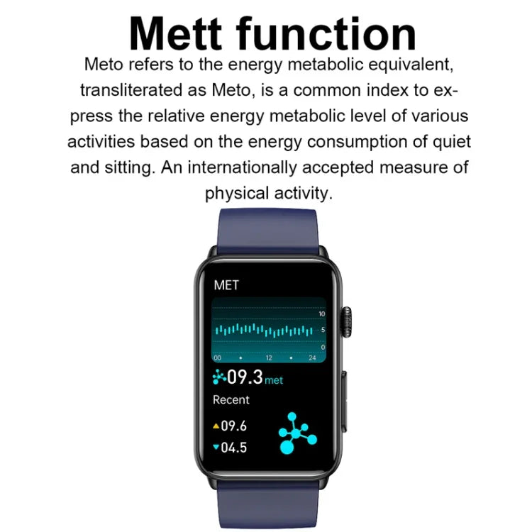 Smartwatch mit Ringfunktion, EKG, Temperaturanzeige, Herzfrequenzmessung, Blutdruckmessung, Bluetooth-Sprachausgabe, erhältlich in Schwarz (Silikon), Rot (Silikon), Blau (Silikon), Schwarz (Leder) und Braun (Leder).