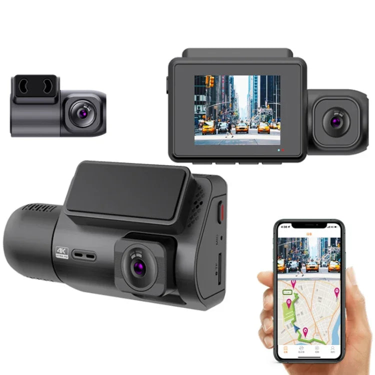 M700A 3-Kanal-Auto-Rekorder 4K UHD Front + 1080P Innen + 2K Hinten + GPS + WIFI Dash Cam, M700A