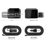 M700A 3-Kanal-Auto-Rekorder 4K UHD Front + 1080P Innen + 2K Hinten + GPS + WIFI Dash Cam, M700A