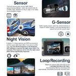 M700A 3-Kanal-Auto-Rekorder 4K UHD Front + 1080P Innen + 2K Hinten + GPS + WIFI Dash Cam, M700A