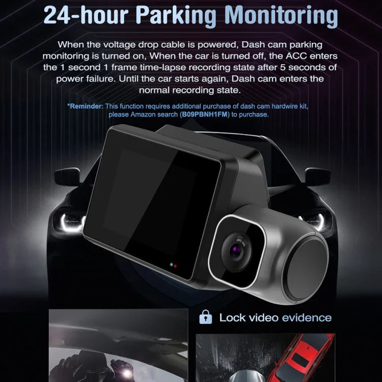 M700A 3-Kanal-Auto-Rekorder 4K UHD Front + 1080P Innen + 2K Hinten + GPS + WIFI Dash Cam, M700A