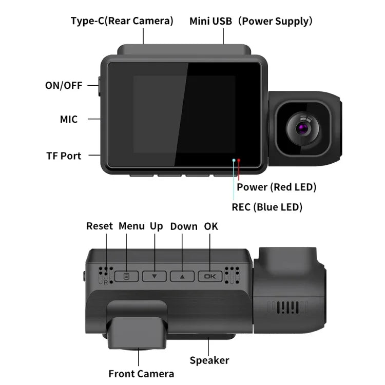 M700A 3-Kanal-Auto-Rekorder 4K UHD Front + 1080P Innen + 2K Hinten + GPS + WIFI Dash Cam, M700A